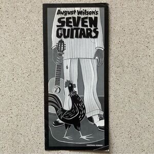 3 Panel Flyer Seven Guitars 9”X4” August Wilson Broadway B&W WALTER KERR Theater